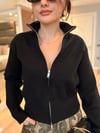Siyah Premium Fermuarlı Hırka