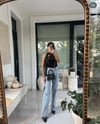 Siyah Saten Bağlama Detaylı Bluz