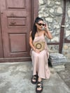 Vizon Tensel Maxi Askılı Elbise
