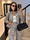 Zebra Desen Denim Takım