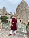 Büzgü Detaylı Düğmeli Tunik-Bordo