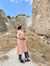 Büzgü Detaylı Düğmeli Tunik-Pudra