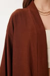 Kadın Kahverengi Kimono Pantolon Örme Takımı BY00050