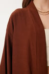 Kadın Kahverengi Kimono Pantolon Örme Takımı BY00050