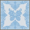 GUESS BAROQUE BUTTERFLY PATTERN LIGHT BLUE EŞARP