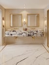 Calacatta Viola Çift Hazneli Mermer Lavabo - AMSK26006
