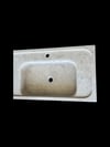 Doğal Bej Çift Hazneli Mermer Lavabo - AMSK26008