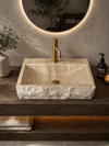 Doğal Traverten Duvar Tipi Lavabo - AMSK26007