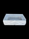 Doğal Traverten Geometrik Duvar Tipi Lavabo - AMSK26012