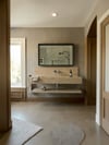 Doğal Traverten Raflı Duvar Tipi Lavabo - AMSK26021