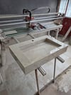 Fildişi Altın Damarlı Porselen Lavabo - AC26019