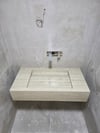 Fildişi Klasik Traverten Porselen Lavabo - AC26015