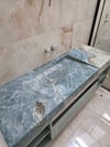 Okyanus Mavisi Oniks Görünümlü Porselen Lavabo - AC26008