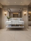Oluklu Bianco Carrara Raflı Mermer Lavabo - AMSK26023