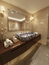 Oluklu Calacatta Viola Mermer Lavabo - AMSK250009