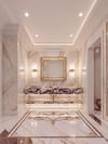 Oluklu Calacatta Viola Raflı Mermer Lavabo - AMSK26027