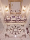 Oluklu Calacatta Viola Raflı Mermer Lavabo - AMSK26027