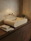 Oval Doğal Traverten Lavabo - AMSK250005