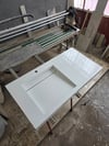 Saf Beyaz Yan Tezgâhlı Porselen Lavabo - AC26012