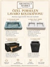 Siyah Mermer Görünümlü Porselen Lavabo - AC26021