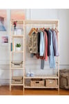Design Ahşap Ahşap Ayaklı Askı Elbise Askısı Çok Amaçlı Dolap Gardırop 96x150x30 HFAY59