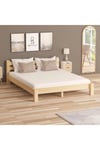 Doğal Ahşap Çift Kişilik Yatak 150x200