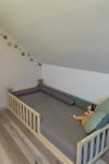 Montessori Ahşap Çocuk Karyolası Ayaksız Doğal Ahşap