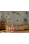 Montessori Bebek Ve Çocuk Karyolası Doğal Ahşap Yatak 120x200 Ayaklı