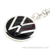 Volkswagen İle Uyumlu Yeni Nesil Metal Logo Anahtarlık - 37mm Çap - Özel Tasarım Gümüş Renk