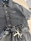 Antrasit Denim  Şortlu Takım