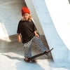Damalı Loose Fit Pantolon