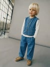 İndigo Mavi Denim Yelek