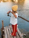 Kırmızı Retro Stripe Alt Eşofman