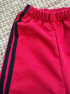 Melanjlı Kırmızı Retro Stripe Alt Eşofman