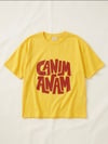Sarı Oversize Canım Anam Tişört