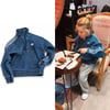 Şeritli Denim Kanguru Sweatshirt