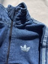 Şeritli Denim Kanguru Sweatshirt
