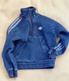Şeritli Denim Kanguru Sweatshirt