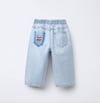 Yamalı Geniş Paça Jean