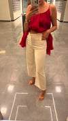 Beyaz Tencel Pantolon
