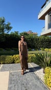 Kahve Saten Uzun Elbsie