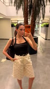 KEMERLİ PUANTİYELİ BERMUDA ŞORT