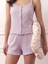 Luna Lila Fitilli Askılı Şortlu Pijama Takımı