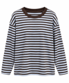 MAVİ ÇİZGİLİ KAHVE SWEAT