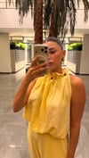SARI BONCUK DETAYLI BLUZ PANTOLON TAKIM