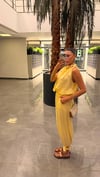 SARI BONCUK DETAYLI BLUZ PANTOLON TAKIM