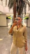 YEŞİL ETEK PERVAZLI PAMUK GÖMLEK