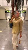 YEŞİL ETEK PERVAZLI PAMUK GÖMLEK