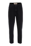 Mom Fit Kot Siyah Pantolon