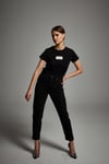 Mom Fit Kot Siyah Pantolon